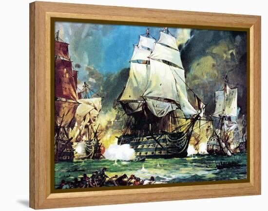 Hms Victory at the Battle of Trafalgar-McConnell-Framed Premier Image Canvas