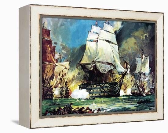 Hms Victory at the Battle of Trafalgar-McConnell-Framed Premier Image Canvas