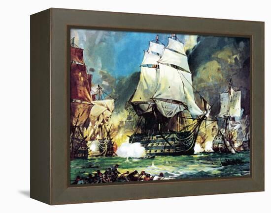 Hms Victory at the Battle of Trafalgar-McConnell-Framed Premier Image Canvas