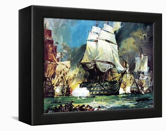 Hms Victory at the Battle of Trafalgar-McConnell-Framed Premier Image Canvas