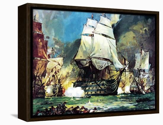 Hms Victory at the Battle of Trafalgar-McConnell-Framed Premier Image Canvas