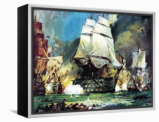 Hms Victory at the Battle of Trafalgar-McConnell-Framed Premier Image Canvas