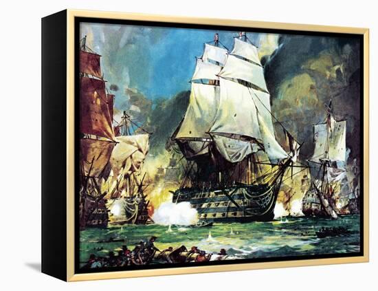 Hms Victory at the Battle of Trafalgar-McConnell-Framed Premier Image Canvas