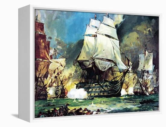 Hms Victory at the Battle of Trafalgar-McConnell-Framed Premier Image Canvas