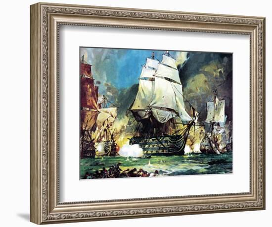 Hms Victory at the Battle of Trafalgar-McConnell-Framed Giclee Print