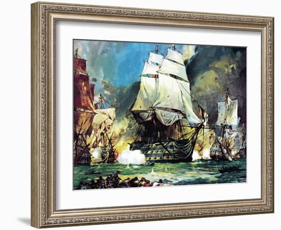 Hms Victory at the Battle of Trafalgar-McConnell-Framed Giclee Print