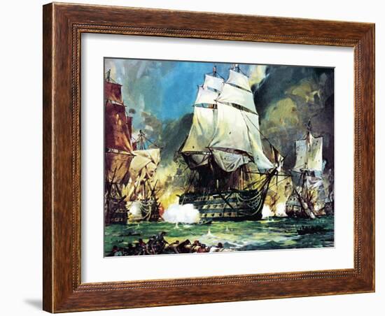 Hms Victory at the Battle of Trafalgar-McConnell-Framed Giclee Print