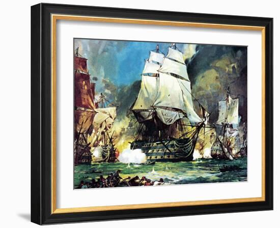 Hms Victory at the Battle of Trafalgar-McConnell-Framed Giclee Print