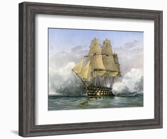 HMS Victory, British Warship, C1890-C1893-William Frederick Mitchell-Framed Giclee Print