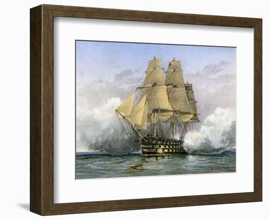 HMS Victory, British Warship, C1890-C1893-William Frederick Mitchell-Framed Giclee Print