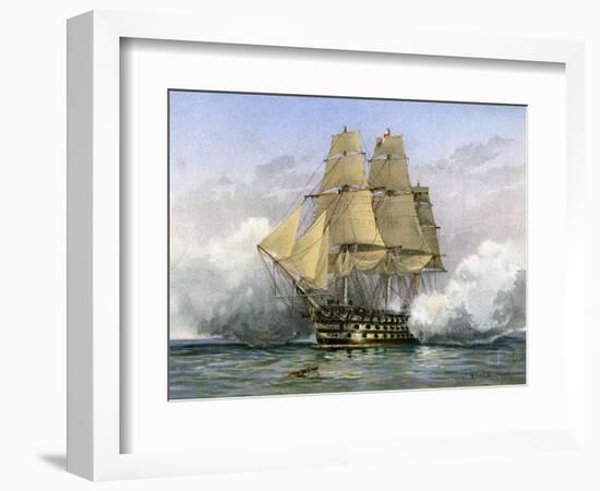 HMS Victory, British Warship, C1890-C1893-William Frederick Mitchell-Framed Giclee Print