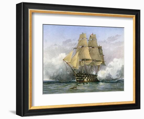 HMS Victory, British Warship, C1890-C1893-William Frederick Mitchell-Framed Giclee Print