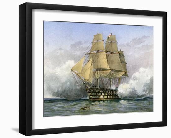 HMS Victory, British Warship, C1890-C1893-William Frederick Mitchell-Framed Giclee Print