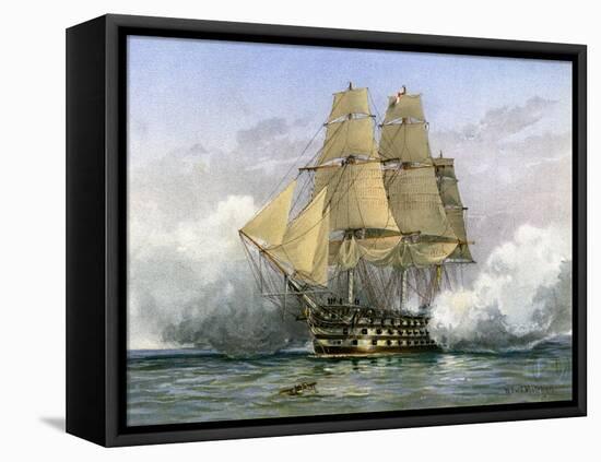 HMS Victory, British Warship, C1890-C1893-William Frederick Mitchell-Framed Premier Image Canvas