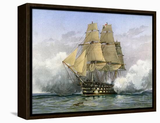 HMS Victory, British Warship, C1890-C1893-William Frederick Mitchell-Framed Premier Image Canvas