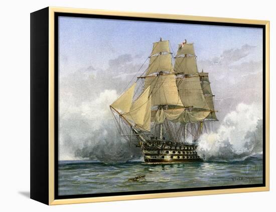 HMS Victory, British Warship, C1890-C1893-William Frederick Mitchell-Framed Premier Image Canvas