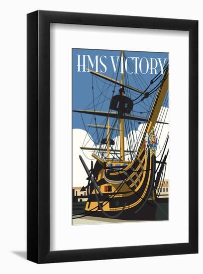 HMS Victory - Dave Thompson Contemporary Travel Print-Dave Thompson-Framed Giclee Print