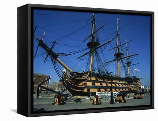 Hms Victory in Dock at Portsmouth, Hampshire, England, United Kingdom, Europe-Nigel Francis-Framed Premier Image Canvas