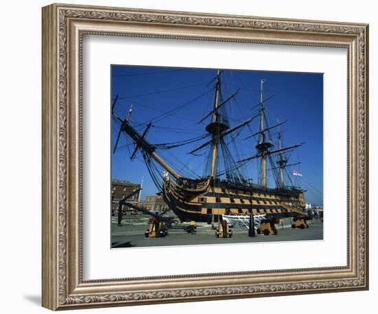 Hms Victory in Dock at Portsmouth, Hampshire, England, United Kingdom, Europe-Nigel Francis-Framed Photographic Print