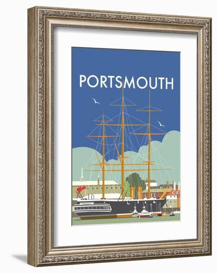 HMS Victory (Portsmouth) - Dave Thompson Contemporary Travel Print-Dave Thompson-Framed Art Print