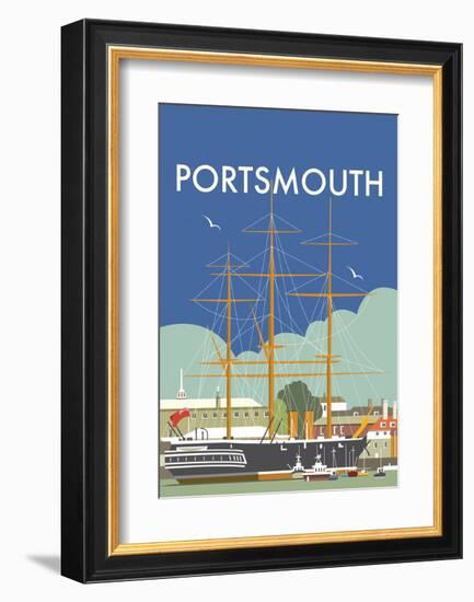 HMS Victory (Portsmouth) - Dave Thompson Contemporary Travel Print-Dave Thompson-Framed Art Print