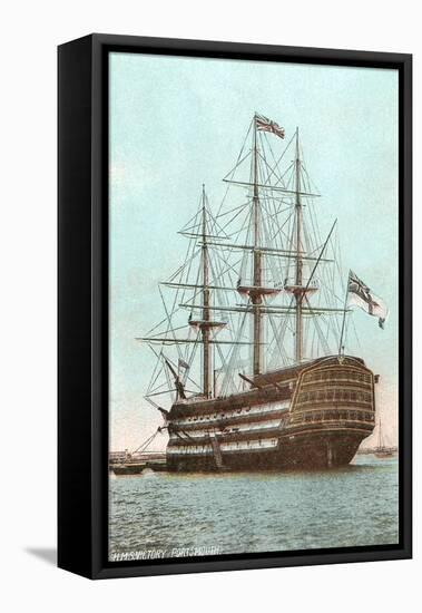 HMS Victory, Three-Masted British Ship-null-Framed Stretched Canvas