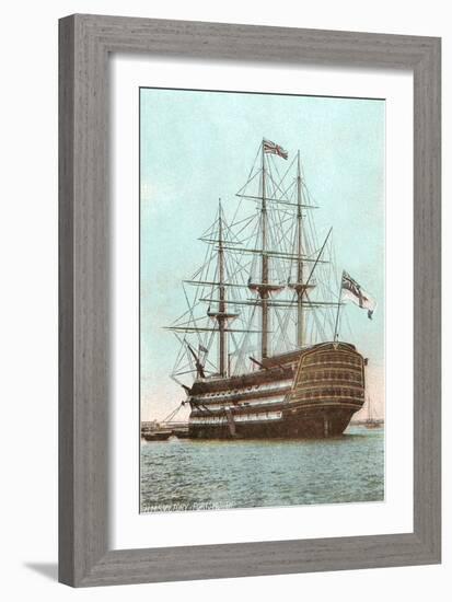 HMS Victory, Three-Masted British Ship-null-Framed Art Print