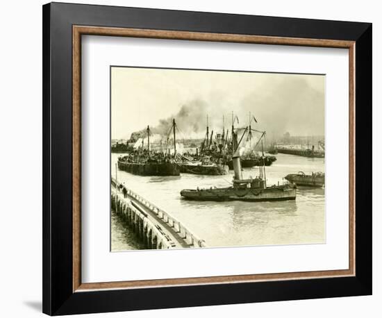 HMS Vindictive Which Attacked the Harbour at Ostend During WWI Being Raised from the Canal, 1920-null-Framed Photographic Print