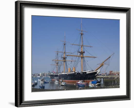 HMS Warrior, 1st Armour-Plated Iron-Hulled Warship, Built for Royal Navy 1860, Portsmouth, England-Ethel Davies-Framed Photographic Print