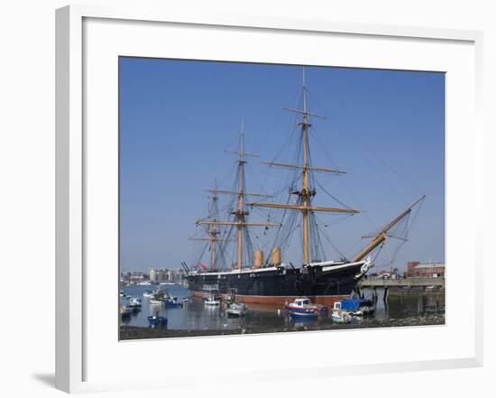 HMS Warrior, 1st Armour-Plated Iron-Hulled Warship, Built for Royal Navy 1860, Portsmouth, England-Ethel Davies-Framed Photographic Print