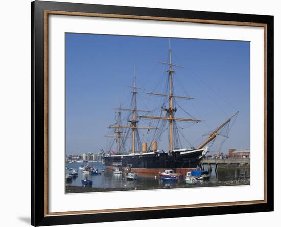 HMS Warrior, 1st Armour-Plated Iron-Hulled Warship, Built for Royal Navy 1860, Portsmouth, England-Ethel Davies-Framed Photographic Print