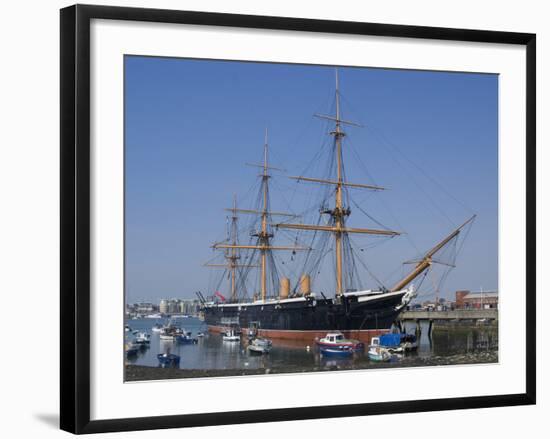 HMS Warrior, 1st Armour-Plated Iron-Hulled Warship, Built for Royal Navy 1860, Portsmouth, England-Ethel Davies-Framed Photographic Print