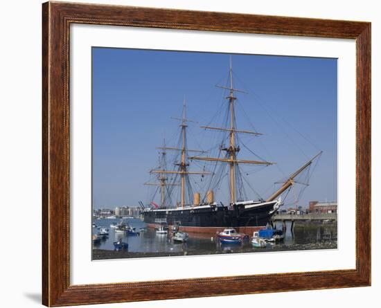 HMS Warrior, 1st Armour-Plated Iron-Hulled Warship, Built for Royal Navy 1860, Portsmouth, England-Ethel Davies-Framed Photographic Print