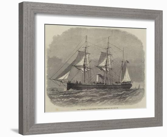 HMS Wyvern, Double-Turreted Iron-Clad Steam-Ram-Edwin Weedon-Framed Giclee Print