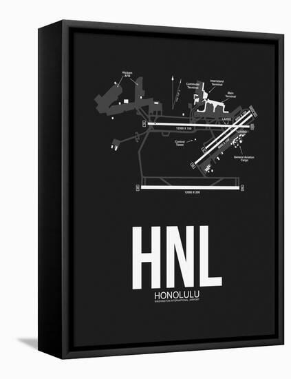 HNL Honolulu Airport Black-NaxArt-Framed Stretched Canvas