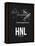 HNL Honolulu Airport Black-NaxArt-Framed Stretched Canvas