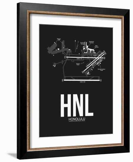 HNL Honolulu Airport Black-NaxArt-Framed Art Print