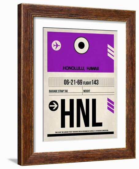 HNL Honolulu Luggage Tag I-NaxArt-Framed Art Print