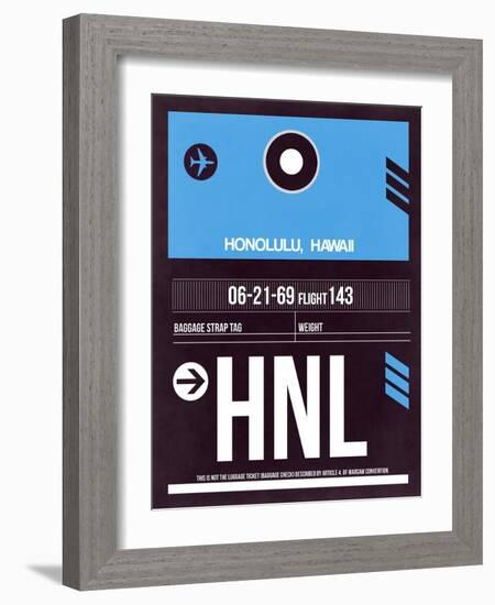 HNL Honolulu Luggage Tag II-NaxArt-Framed Art Print