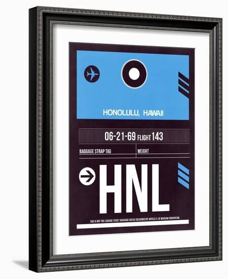 HNL Honolulu Luggage Tag II-NaxArt-Framed Art Print