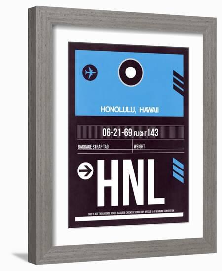 HNL Honolulu Luggage Tag II-NaxArt-Framed Premium Giclee Print