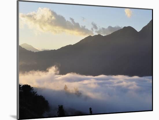 Hoang Lien Mountains and Morning Fog in Sapa Valley, Sapa, Vietnam, Indochina, Southeast Asia, Asia-Jochen Schlenker-Mounted Photographic Print