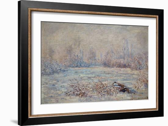 Hoar-Frost Near Vetheuil, 1880-Claude Monet-Framed Giclee Print