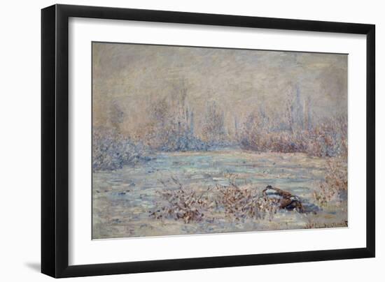 Hoar-Frost Near Vetheuil, 1880-Claude Monet-Framed Giclee Print