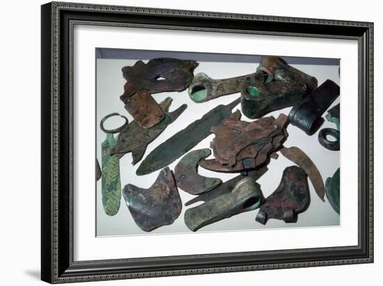 Hoard of Babylonian agricultural tools. Artist: Unknown-Unknown-Framed Giclee Print