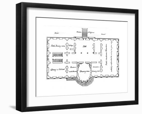 Hoban's Original Plans for the White House, 18th Century-null-Framed Giclee Print