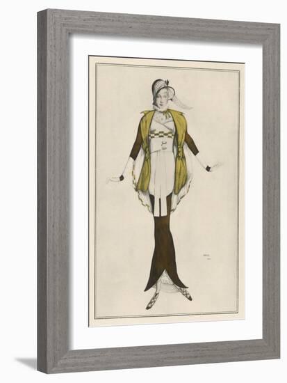 Hobble Skirt Costume Designed and Drawn by Bakst and Made by Paquin-Leon Bakst-Framed Art Print