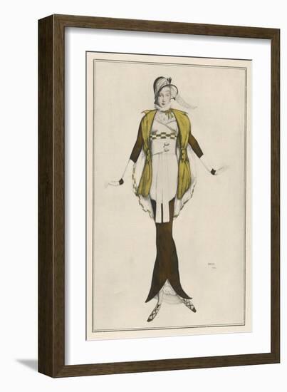 Hobble Skirt Costume Designed and Drawn by Bakst and Made by Paquin-Leon Bakst-Framed Art Print