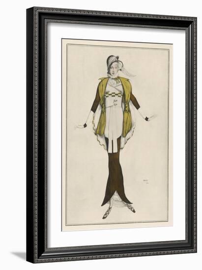 Hobble Skirt Costume Designed and Drawn by Bakst and Made by Paquin-Leon Bakst-Framed Art Print