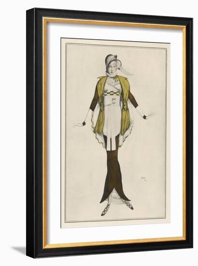 Hobble Skirt Costume Designed and Drawn by Bakst and Made by Paquin-Leon Bakst-Framed Art Print